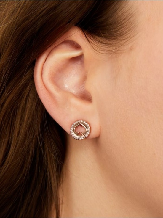 kate spade Jewelry - Spot the Spade Pave Halo Spade Studs